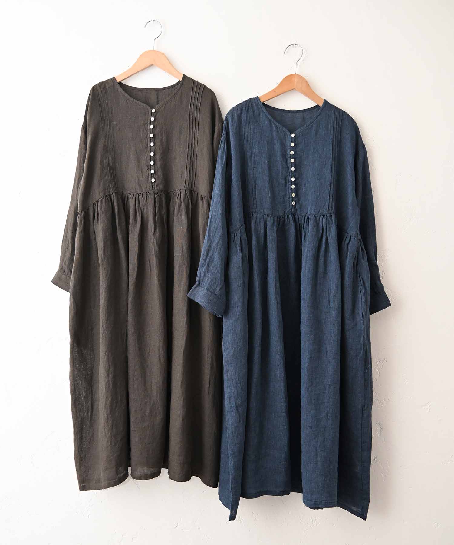 08Mab｜リネンシャンブレー多ボタンワンピース [[CF-226HF1363]][C