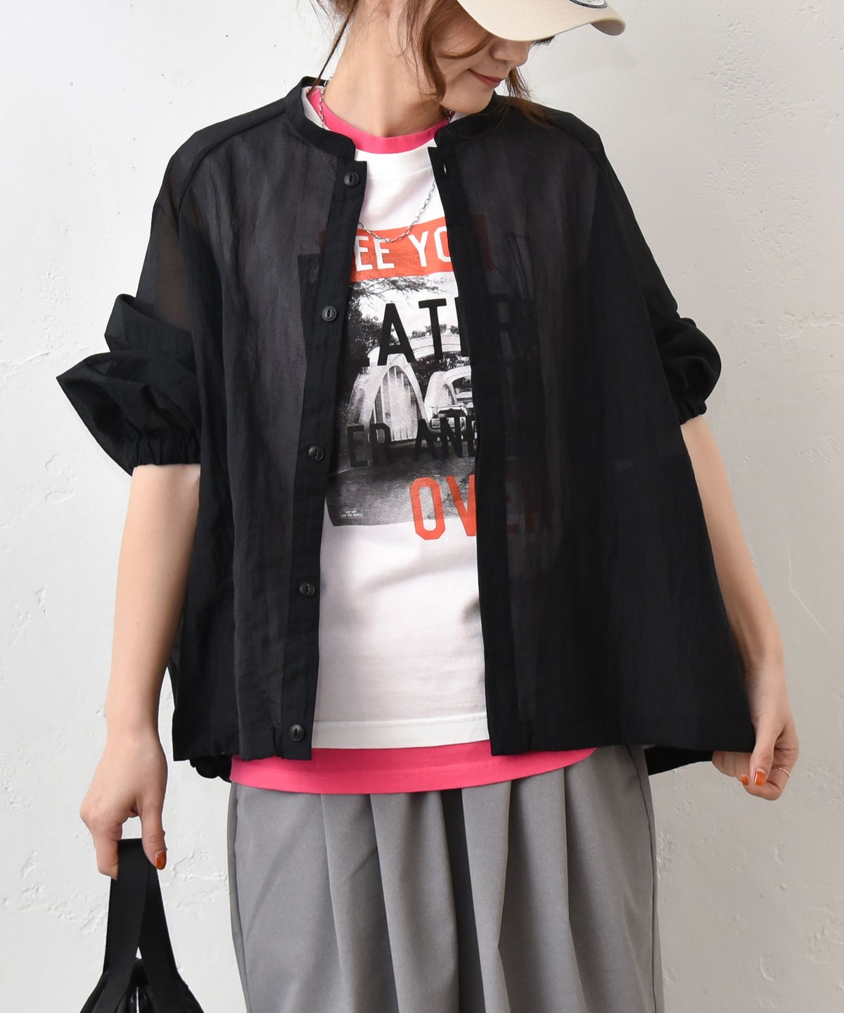 prit｜ナイロンシアーペーパーリップストップ裾ヒモコクーンブルゾン [[P82600]][C]