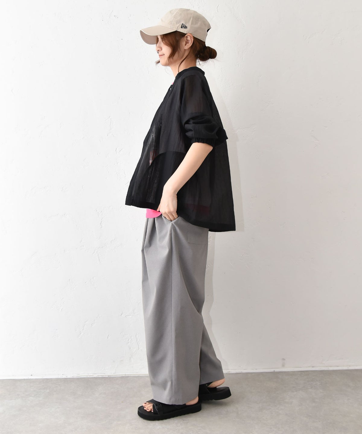 prit｜ナイロンシアーペーパーリップストップ裾ヒモコクーンブルゾン [[P82600]][C]