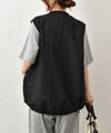 prit｜ナイロンシアーペーパーリップストップ裾ヒモコクーンベスト [[P82601]][C]
