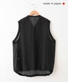 prit｜ナイロンシアーペーパーリップストップ裾ヒモコクーンベスト [[P82601]][C]