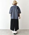  prit｜インディゴシアーデニム5分袖レギュラーカラーシャツ [[P82615]][C]
