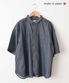  prit｜インディゴシアーデニム5分袖レギュラーカラーシャツ [[P82615]][C]