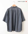  prit｜インディゴシアーデニム5分袖レギュラーカラーシャツ [[P82615]][C]