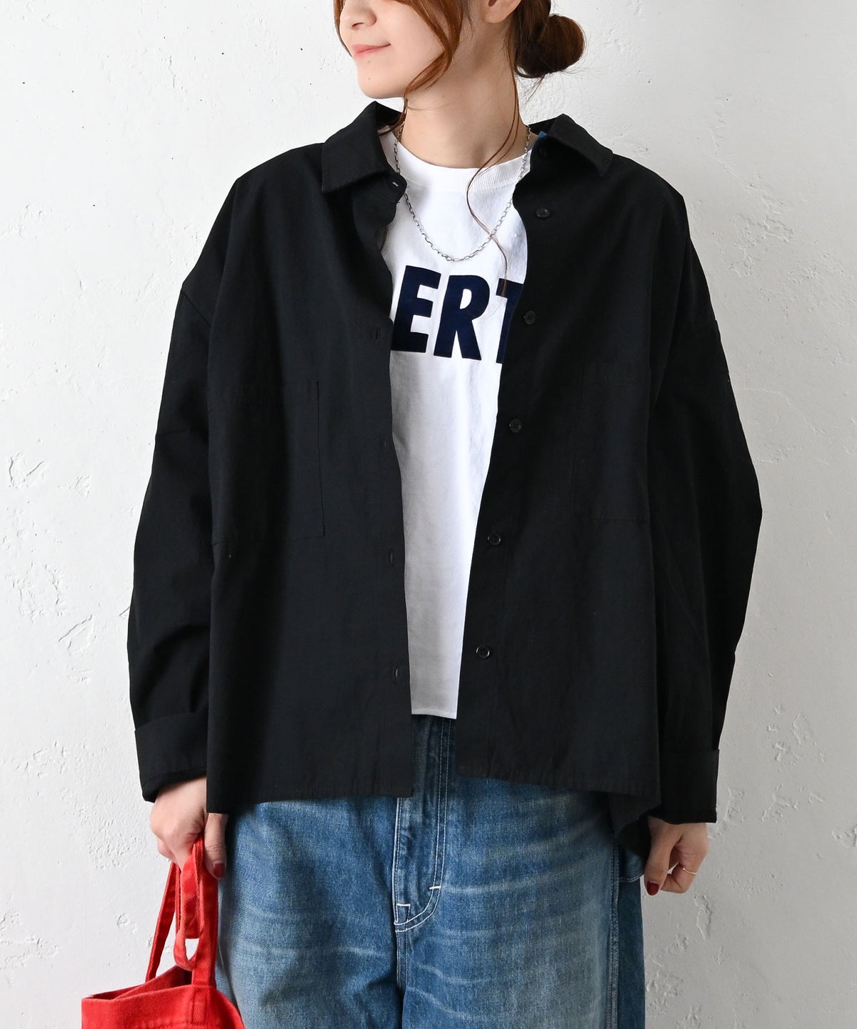 IN THE MARKET｜異素材バックワッペン付きシャツ [[C-2511]][C]