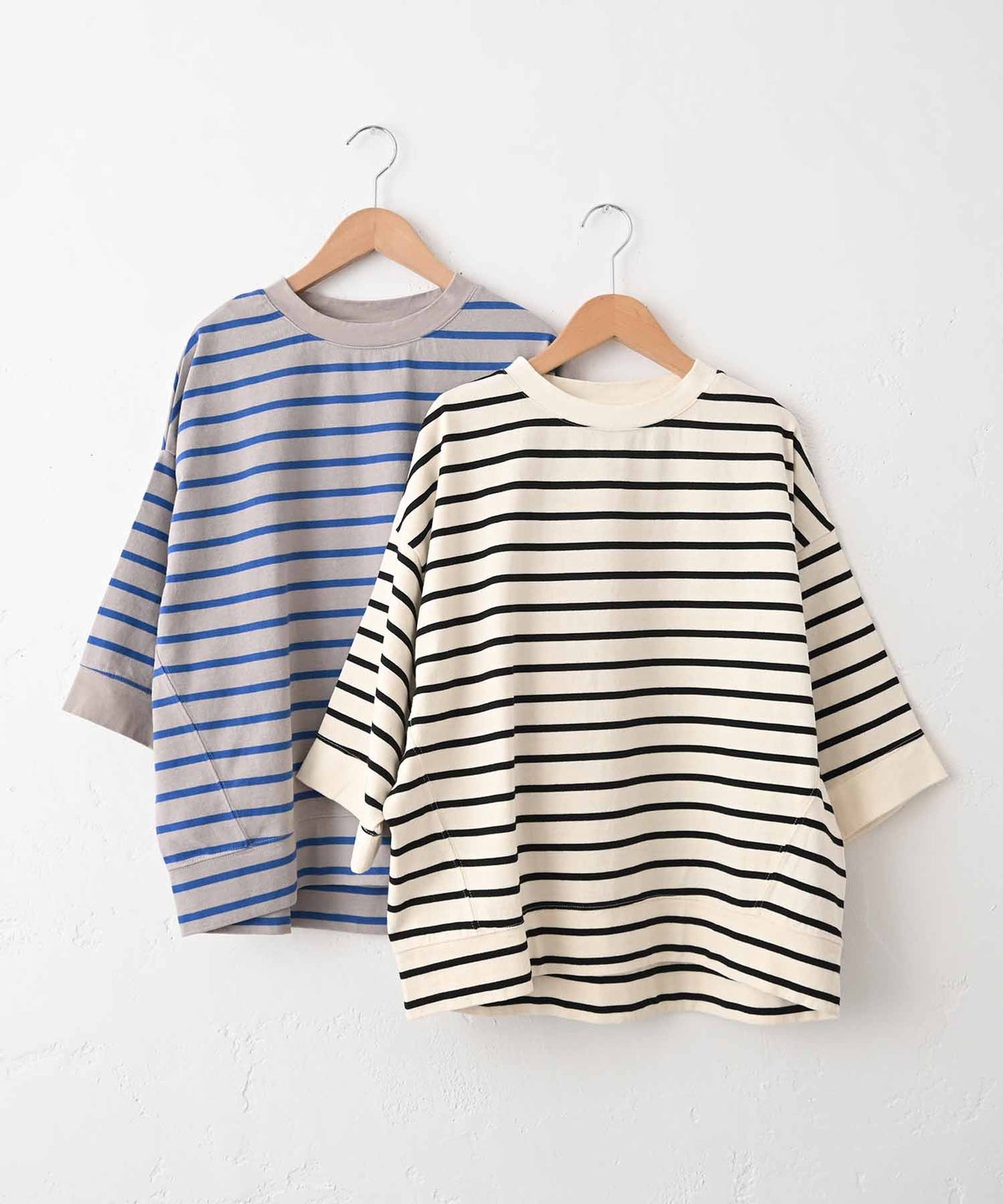 sloe｜ボーダーワイド7分袖Tee [[4211040-5]][C]