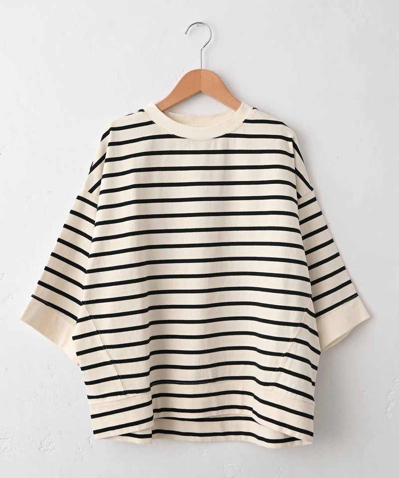 sloe｜ボーダーワイド7分袖Tee [[4211040-5]][C]