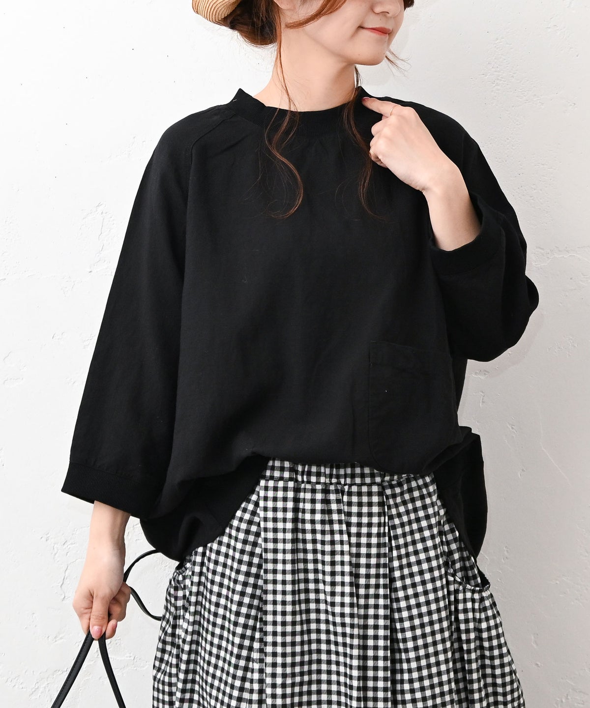 sloe｜麻テンセル襟リブプルオーバー [[4411915]][C]