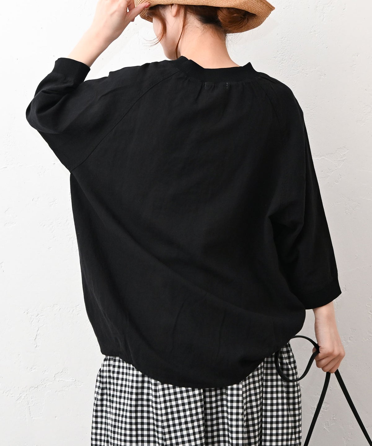 sloe｜麻テンセル襟リブプルオーバー [[4411915]][C]