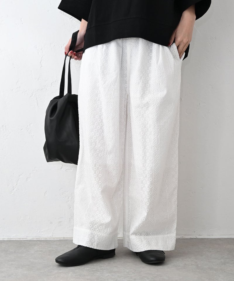 sloe｜刺繍ワイドパンツ [[4809043]][C]