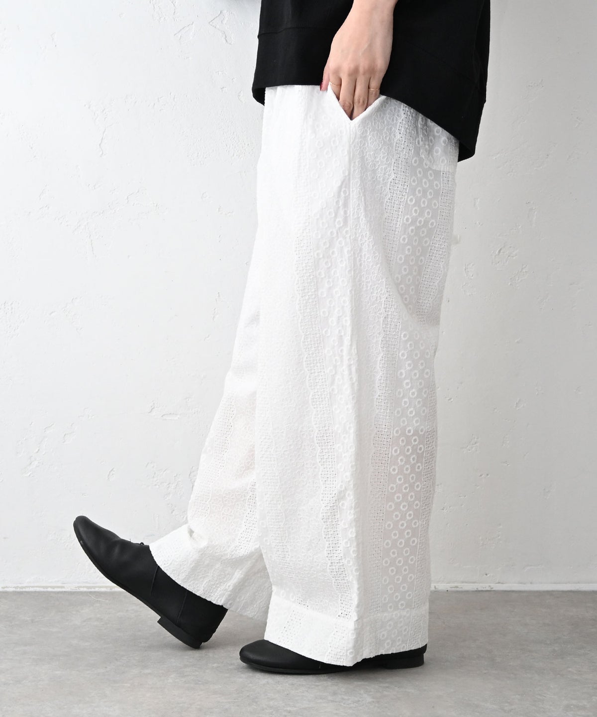 sloe｜刺繍ワイドパンツ [[4809043]][C]