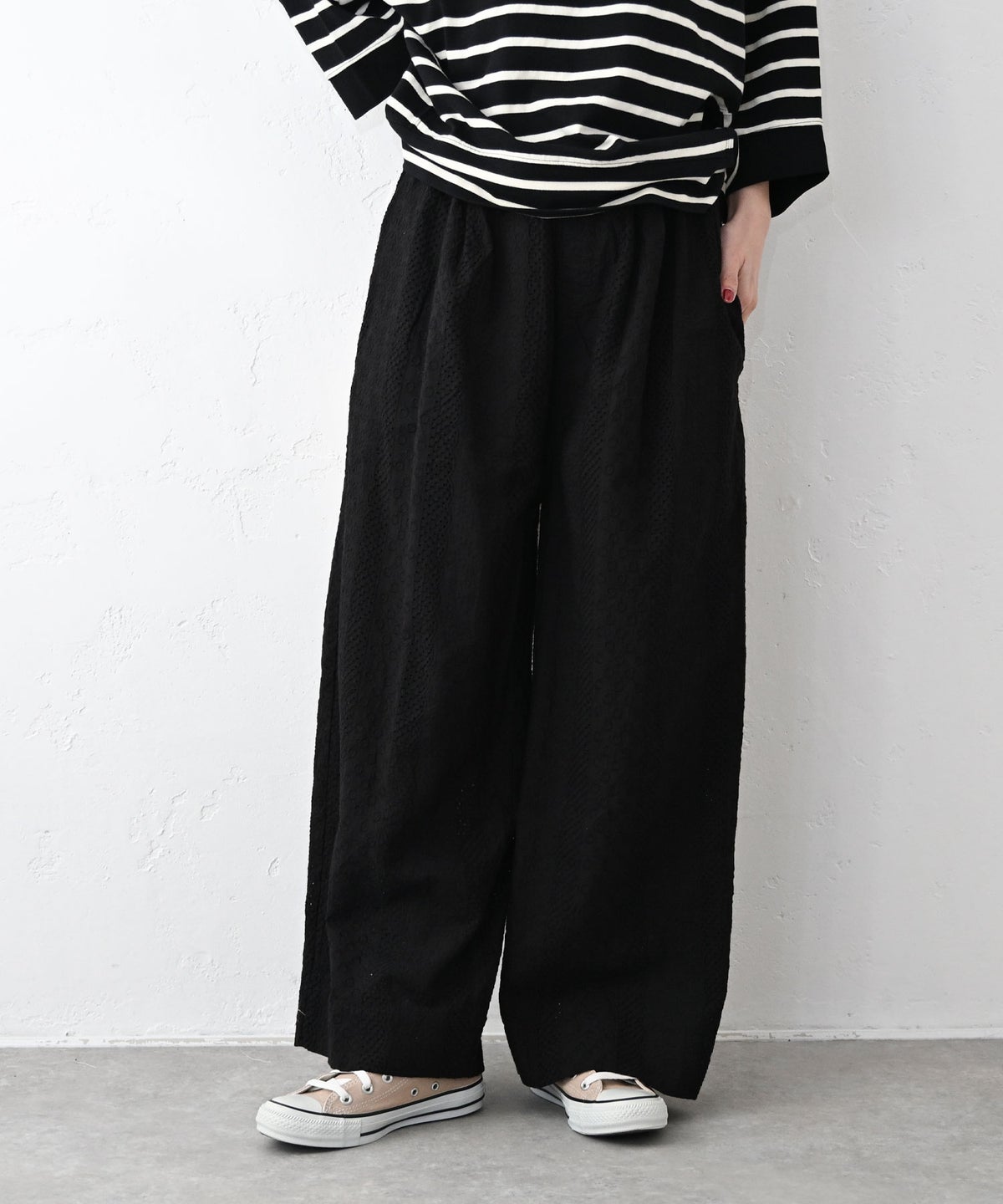 sloe｜刺繍ワイドパンツ [[4809043]][C]