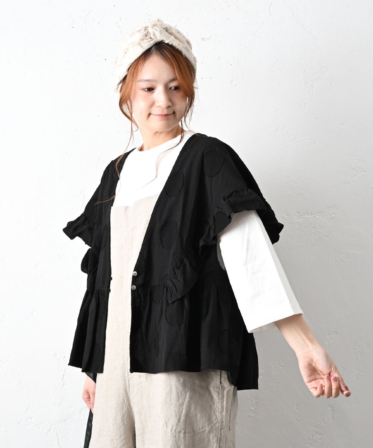 ista-ire｜ドットラッフルブラウス [[4601-6780]][C]