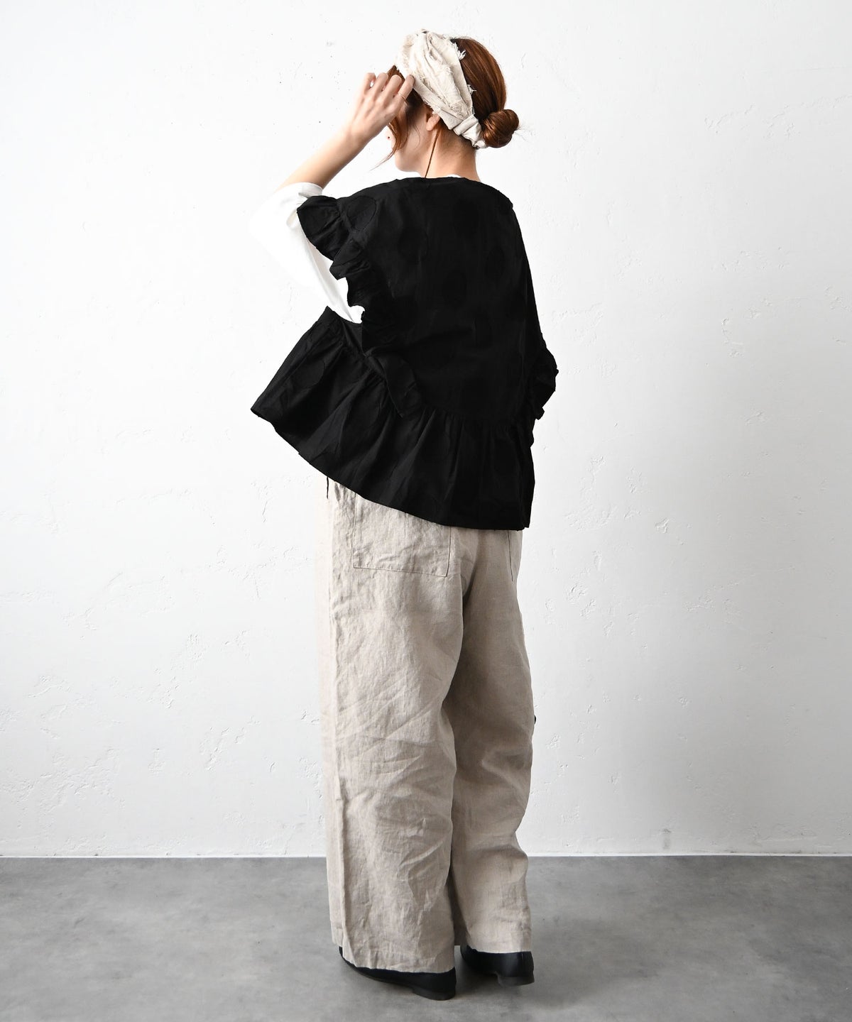 ista-ire｜ドットラッフルブラウス [[4601-6780]][C]