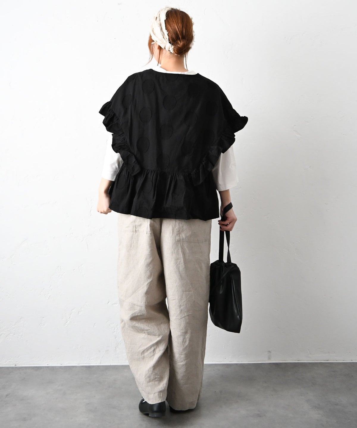 ista-ire｜ドットラッフルブラウス [[4601-6780]][C]