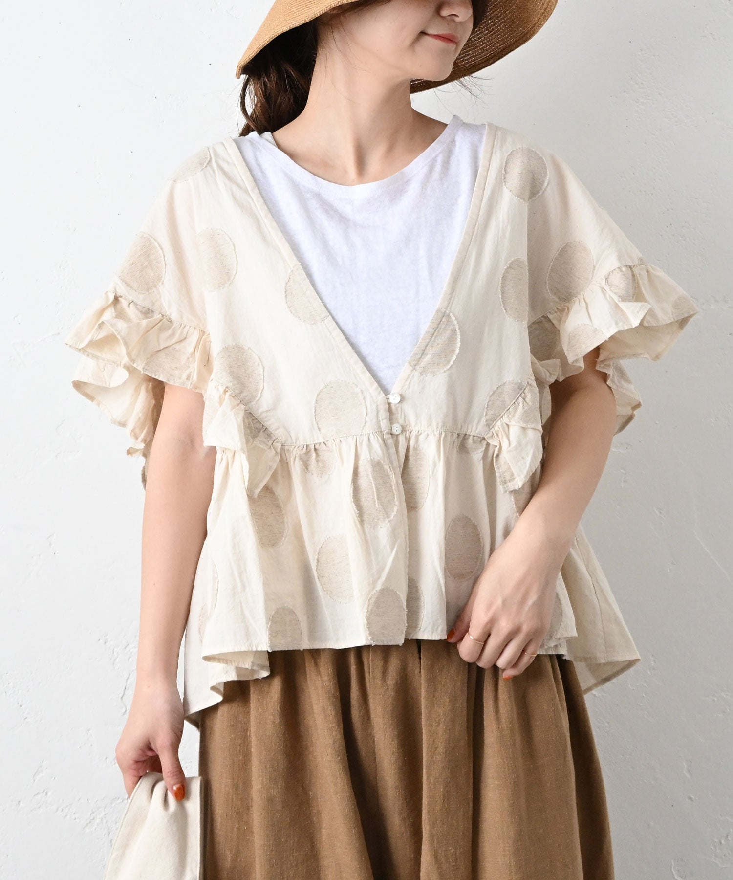 ista-ire｜ドットラッフルブラウス [[4601-6780]][C] | ma28 ONLINE STORE