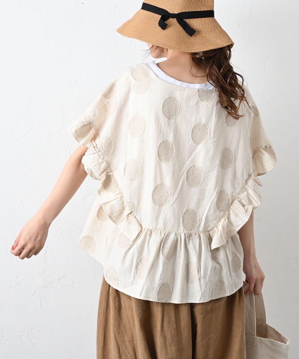 ista-ire｜ドットラッフルブラウス [[4601-6780]][C]