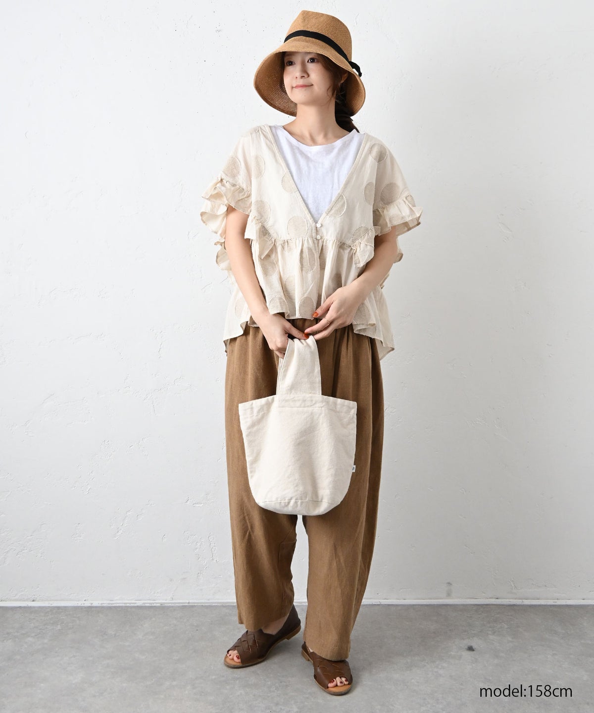 ista-ire｜ドットラッフルブラウス [[4601-6780]][C]