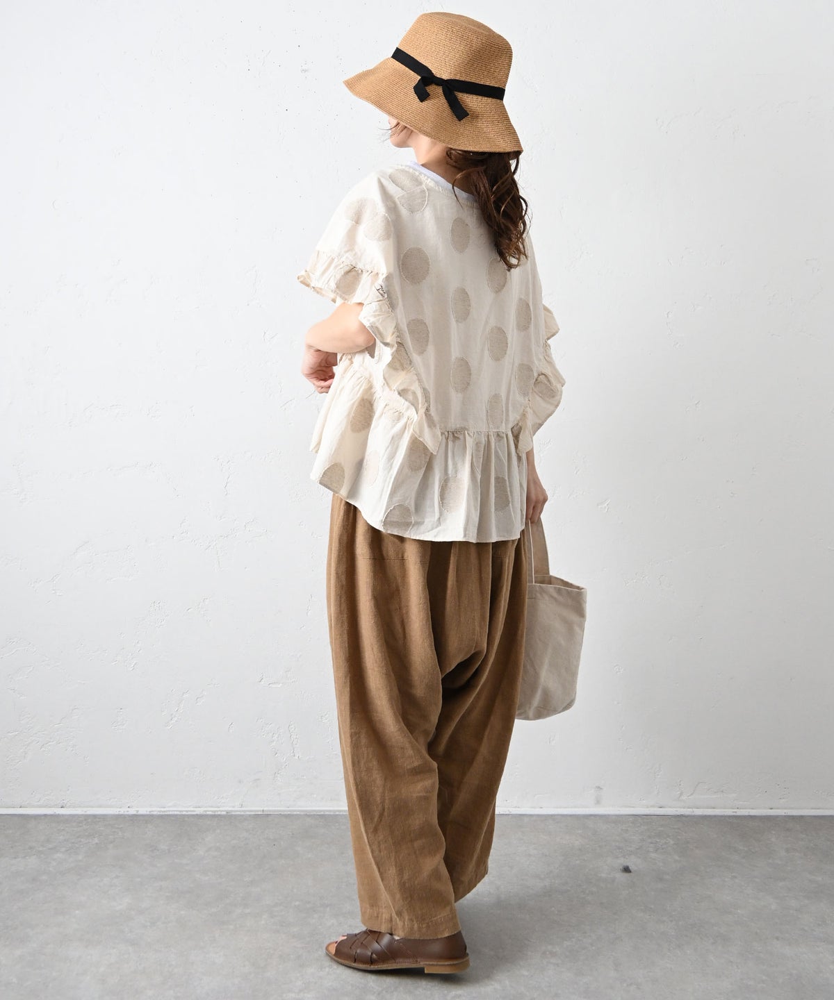 ista-ire｜ドットラッフルブラウス [[4601-6780]][C]