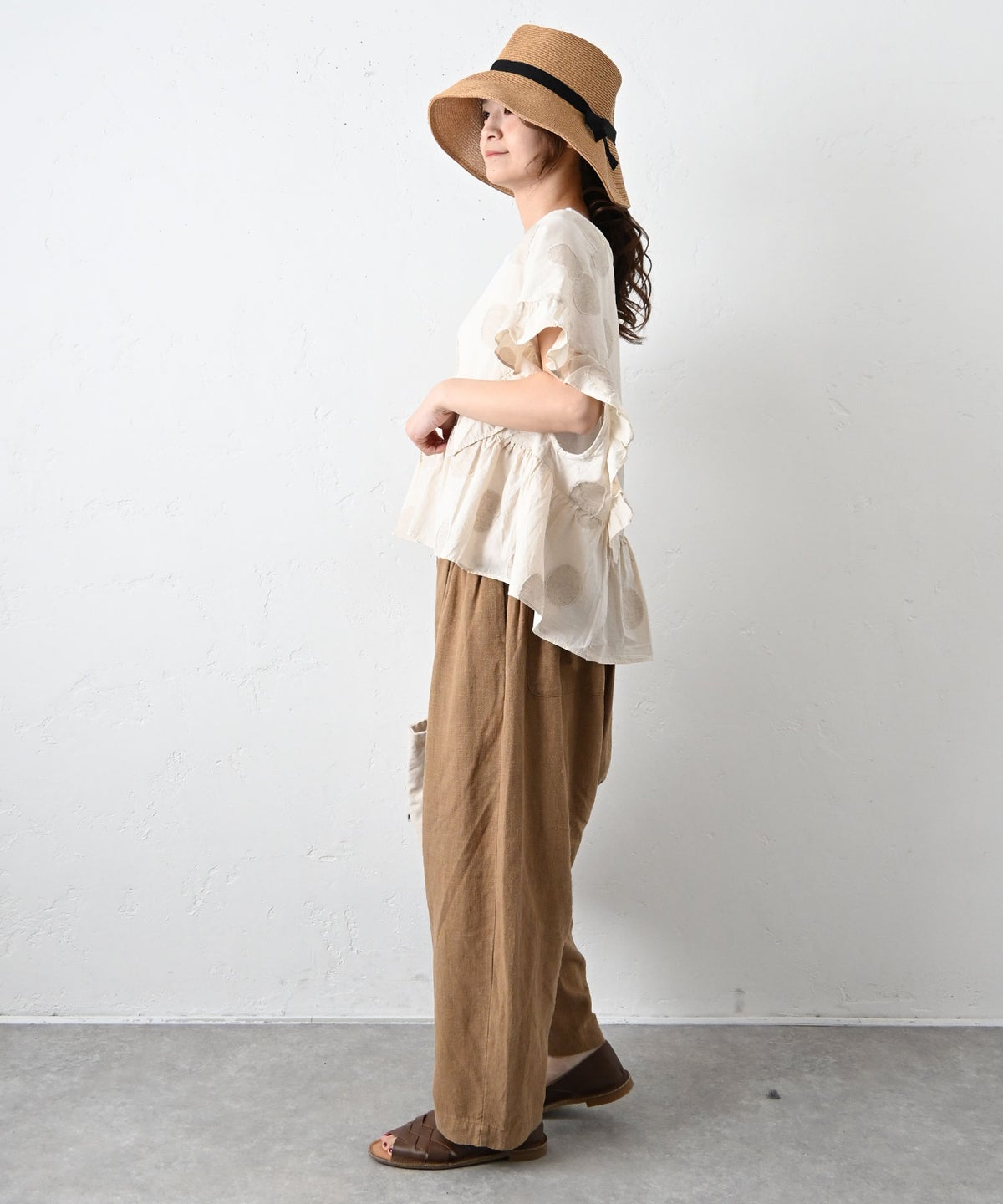 ista-ire｜ドットラッフルブラウス [[4601-6780]][C]