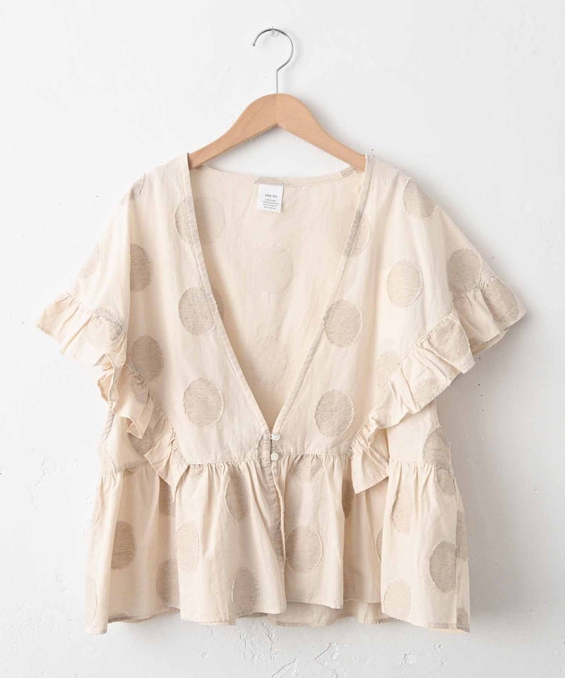 ista-ire｜ドットラッフルブラウス [[4601-6780]][C]