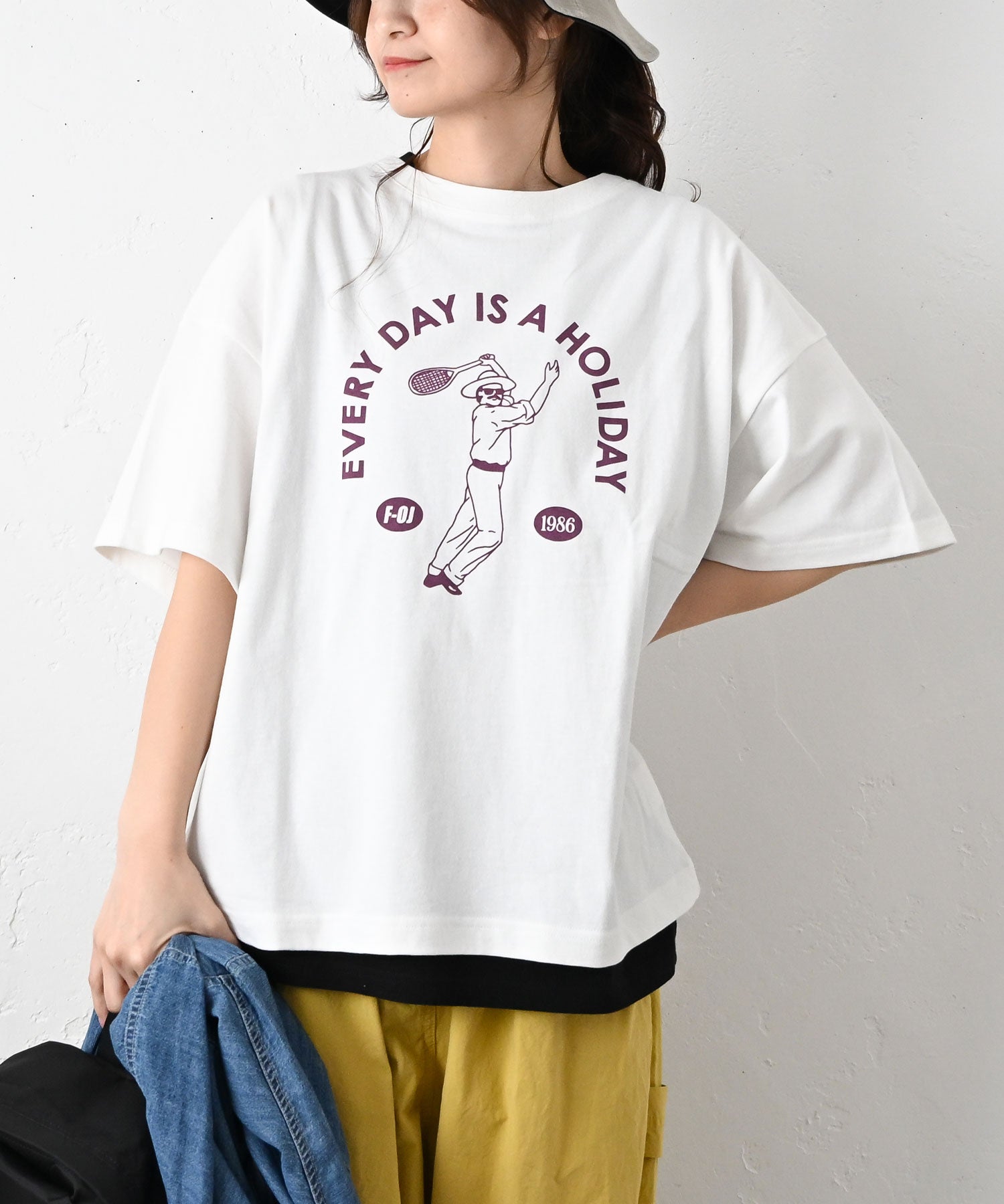 Gives a sense of fullment｜週休7日Tee(プリントロゴ) [[862310]][C