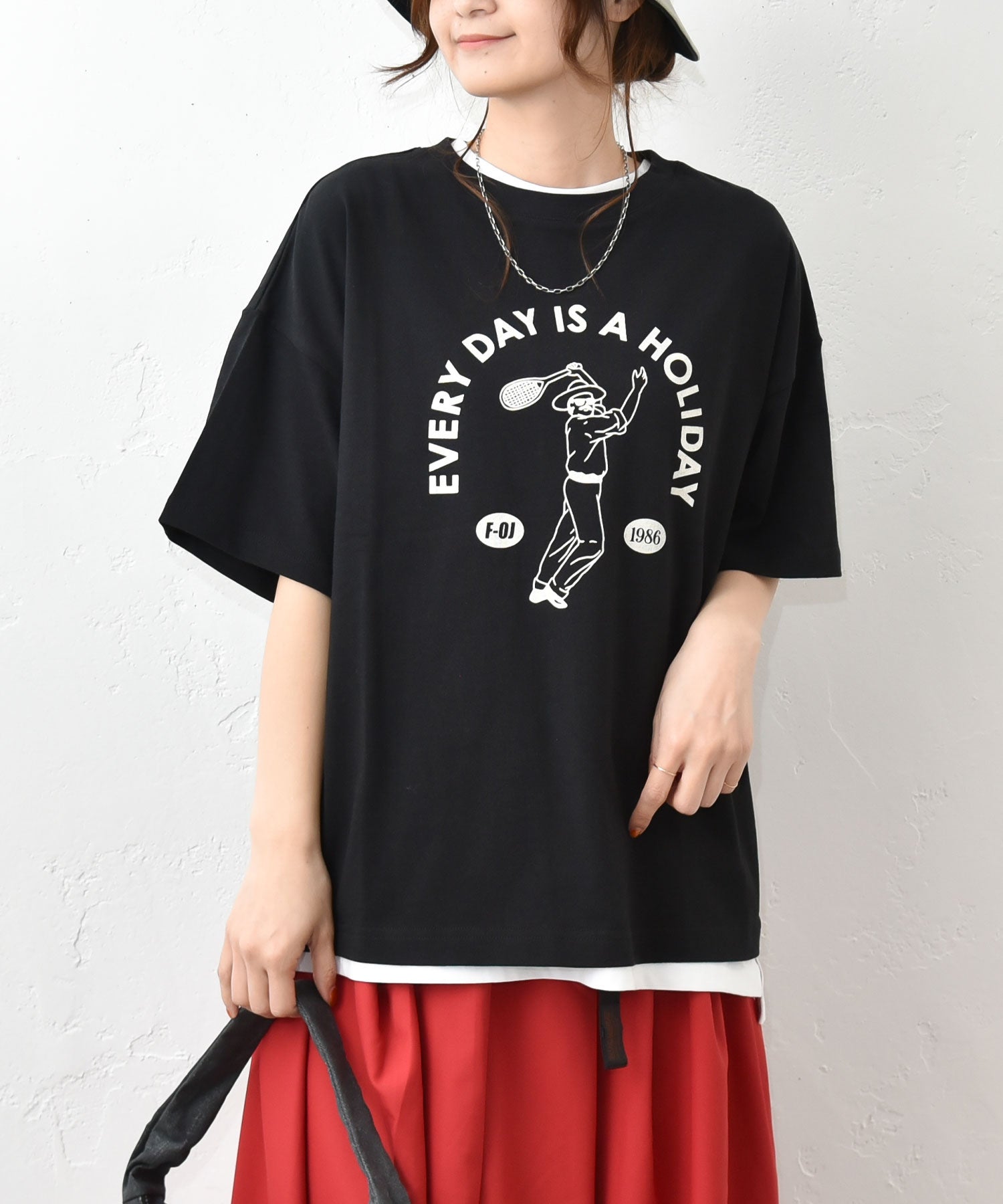 Gives a sense of fullment｜週休7日Tee(プリントロゴ) [[862310]][C