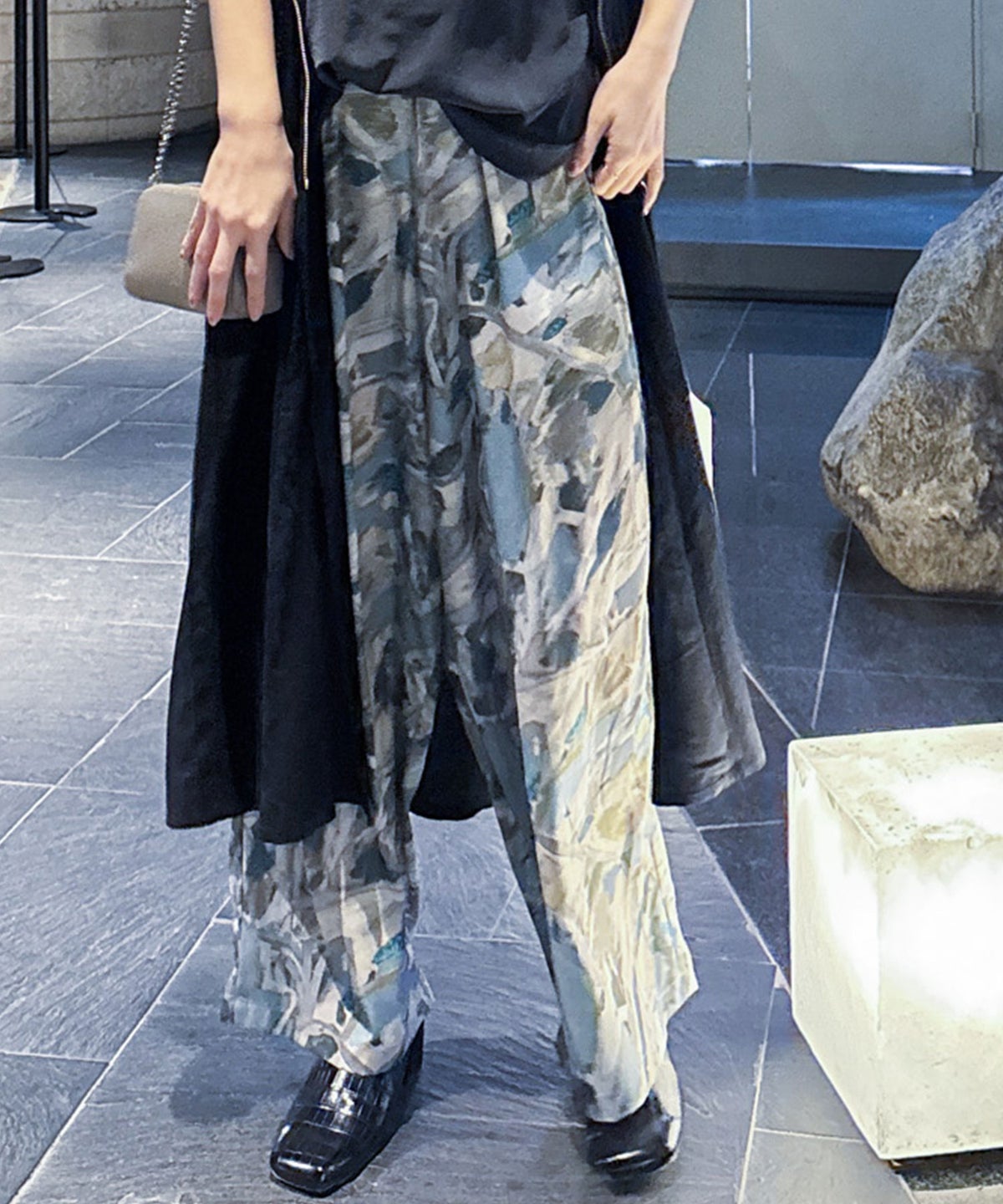 HUMS｜総柄ワイドパンツ(ボタニカルアート柄) [[C-5127]][C]