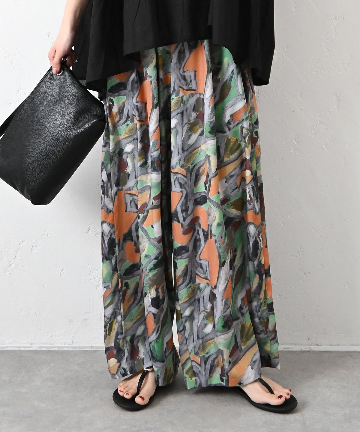 HUMS｜総柄ワイドパンツ(ボタニカルアート柄) [[C-5127]][C]