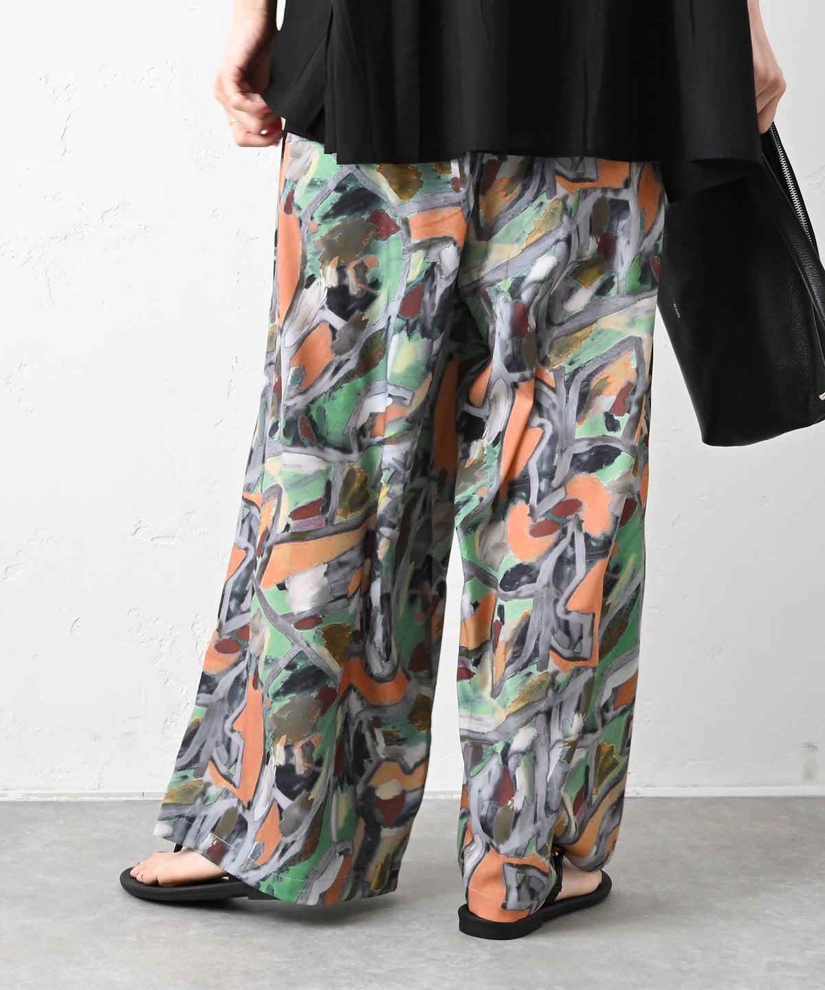 HUMS｜総柄ワイドパンツ(ボタニカルアート柄) [[C-5127]][C]