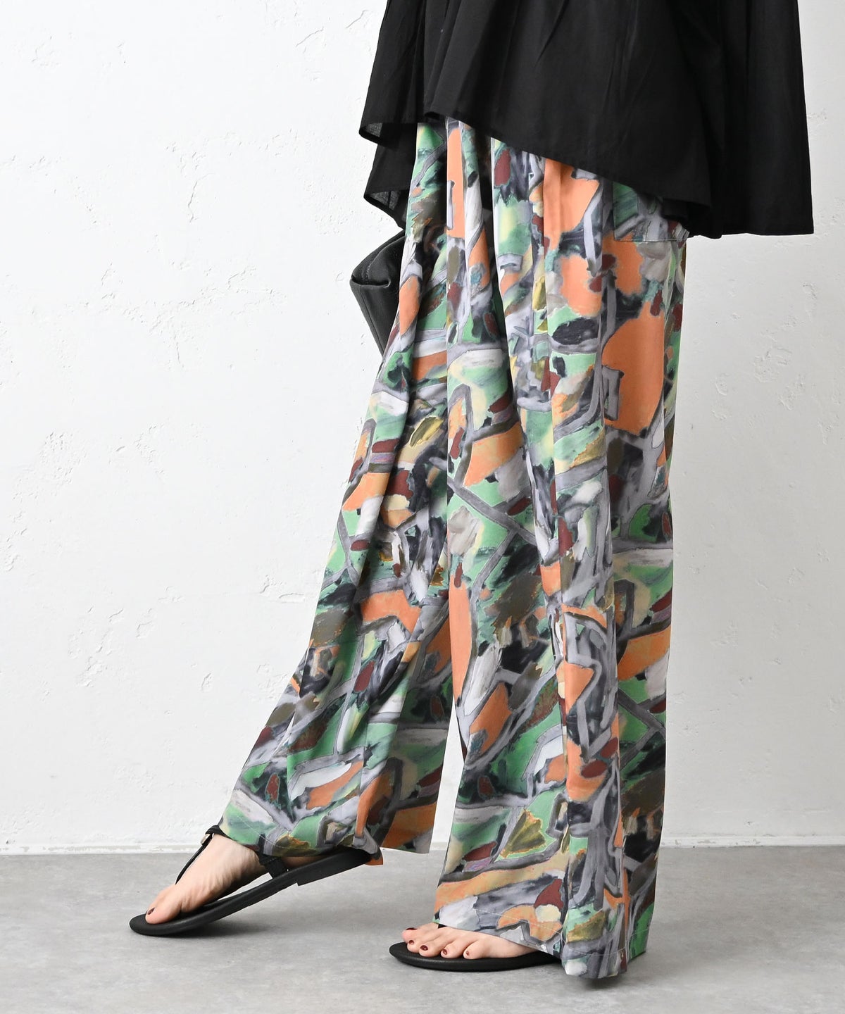 HUMS｜総柄ワイドパンツ(ボタニカルアート柄) [[C-5127]][C]