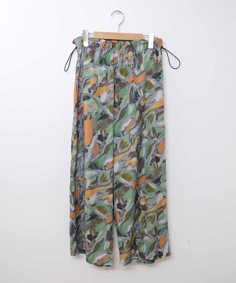  HUMS｜総柄ワイドパンツ(ボタニカルアート柄) [[C-5127]][C]