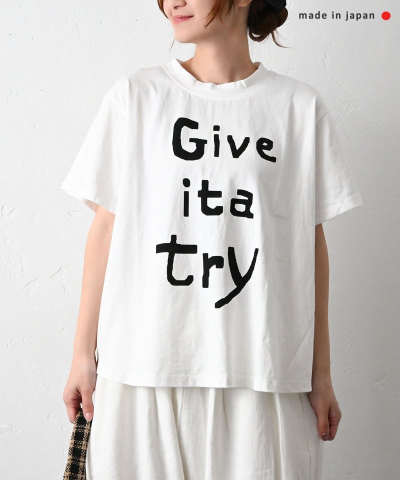 No18｜”Give ita try” プリントTee [[CE1CT250302-2]][C]