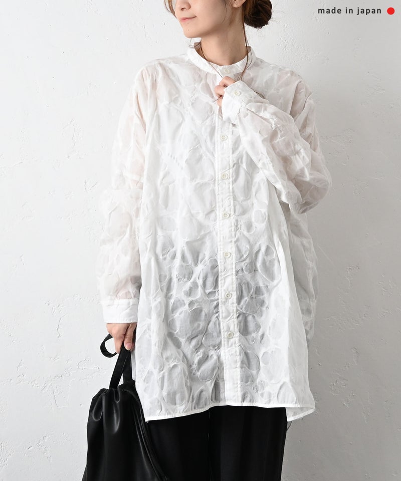 No18｜コットンオーガンジーリップルシャツチュニック [[CE1TN260107D]][C]