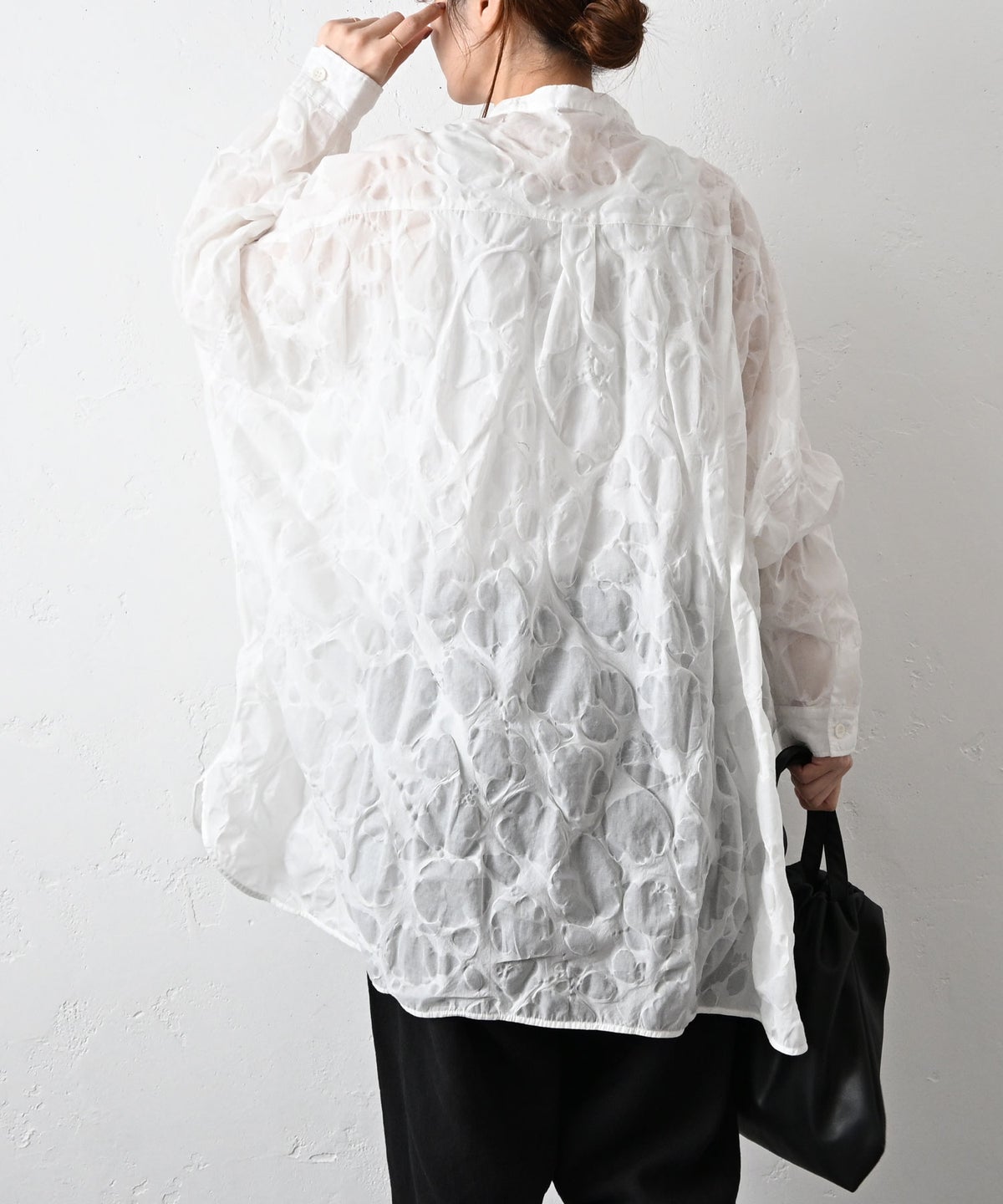 No18｜コットンオーガンジーリップルシャツチュニック [[CE1TN260107D]][C]