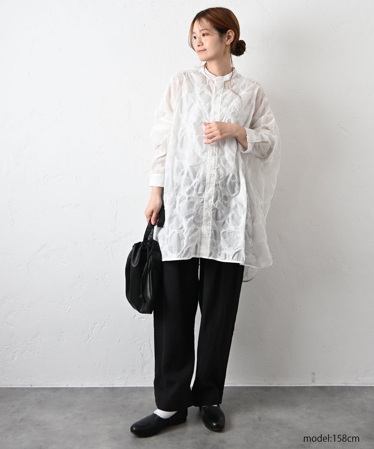 No18｜コットンオーガンジーリップルシャツチュニック [[CE1TN260107D]][C]