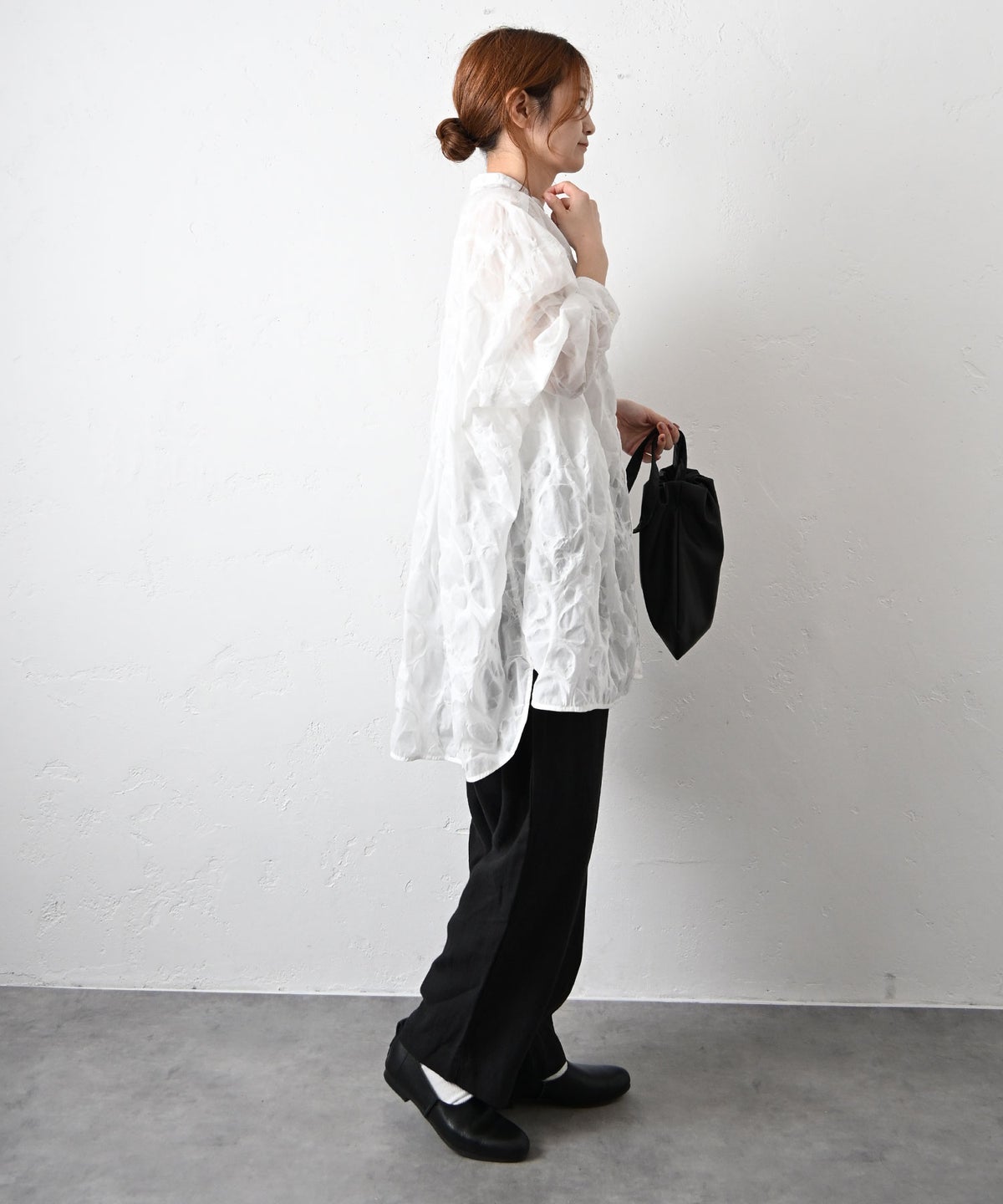 No18｜コットンオーガンジーリップルシャツチュニック [[CE1TN260107D]][C]