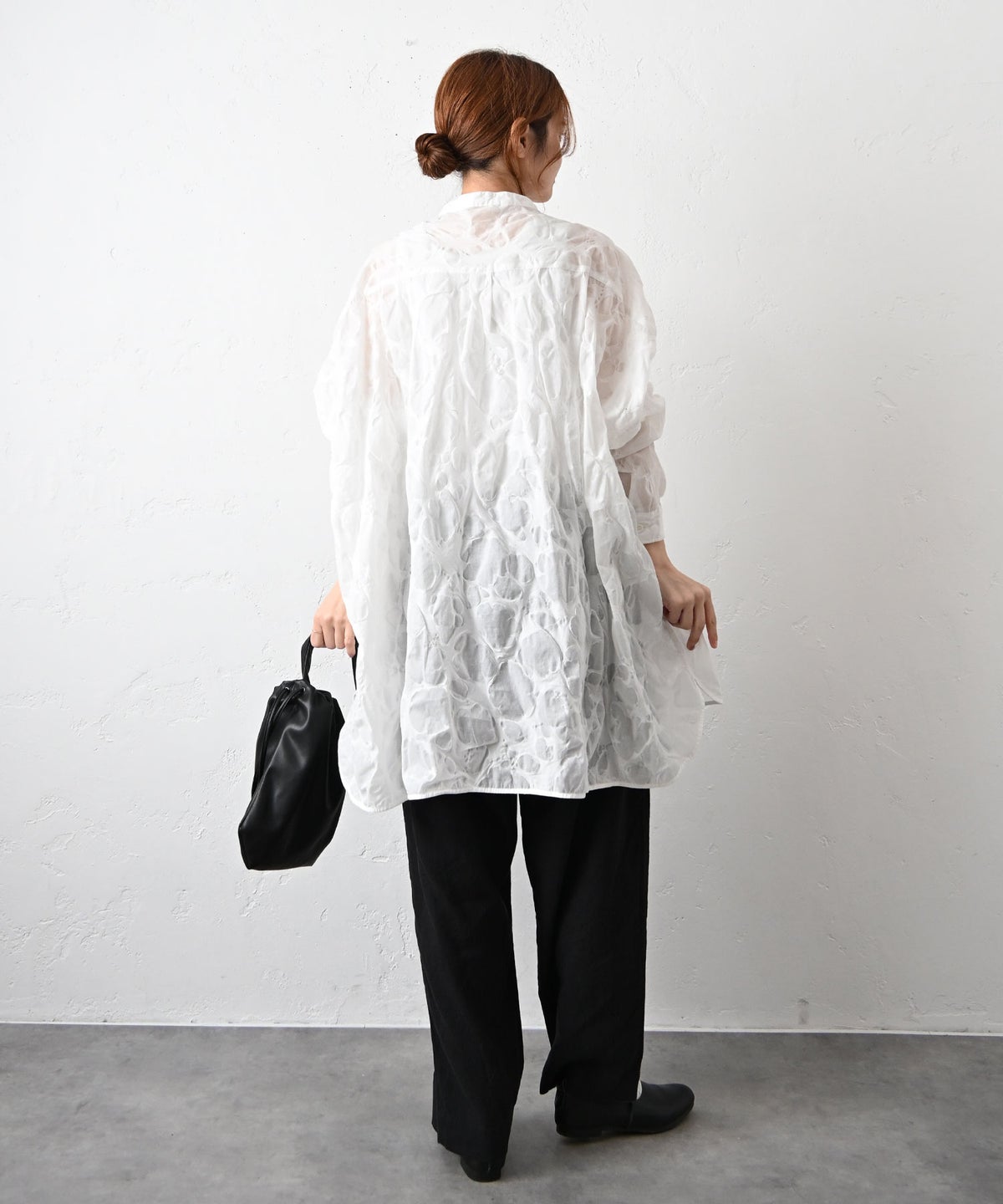 No18｜コットンオーガンジーリップルシャツチュニック [[CE1TN260107D]][C]