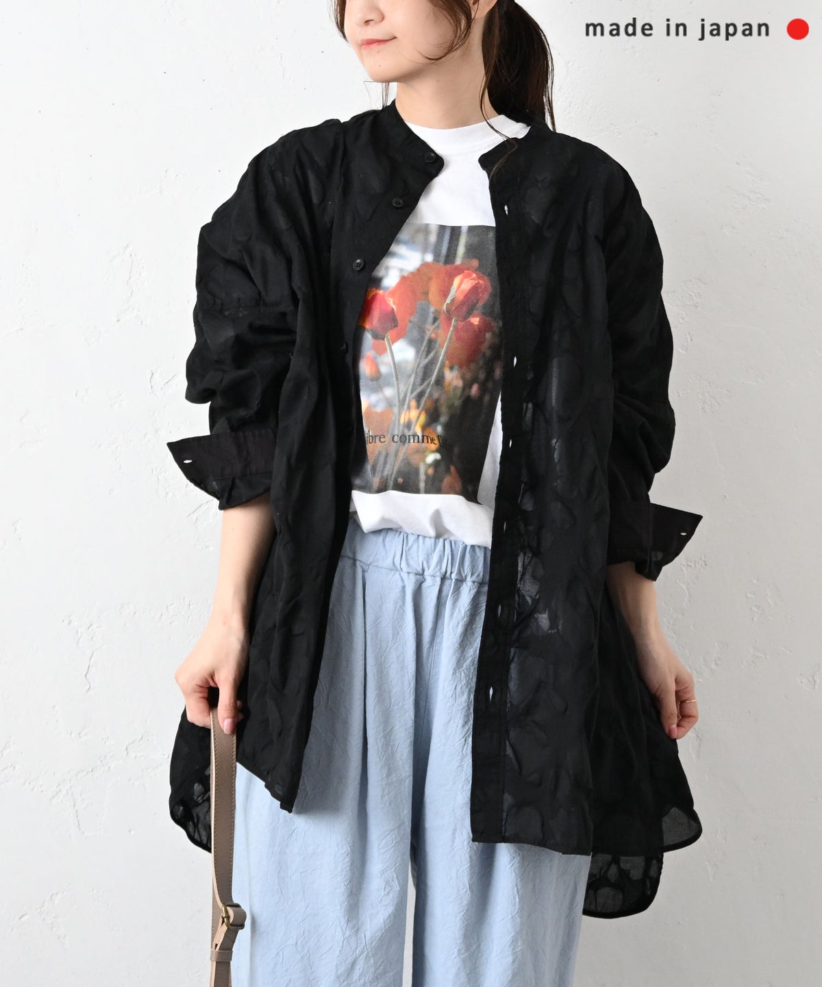 No18｜コットンオーガンジーリップルシャツチュニック [[CE1TN260107D]][C]