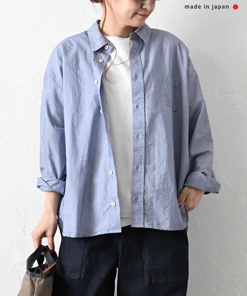 her.｜コットンストライプステッチシャツ [[CE3SH260303]][C]