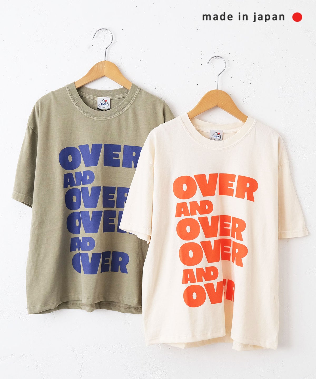 her.｜PIGMENT DYED OVER AND OVER Tee(ピグメント染めロゴTee) [[MTAH601-0407]][C]