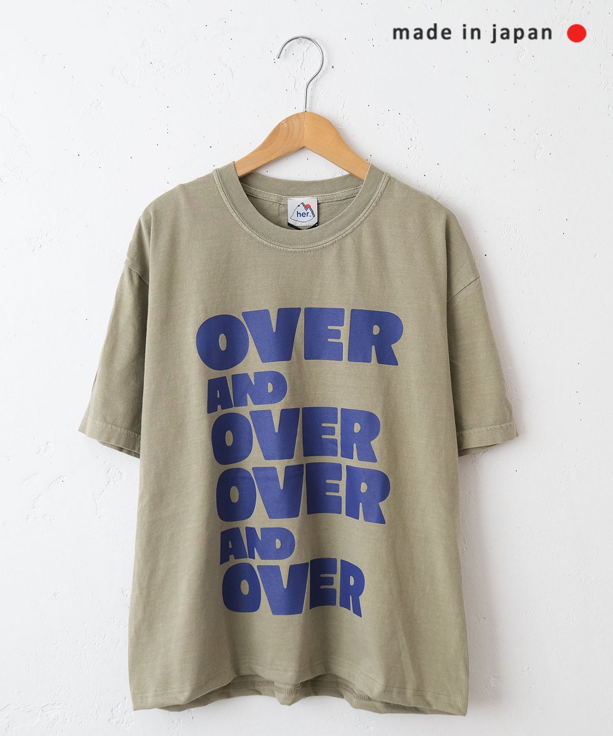 her.｜PIGMENT DYED OVER AND OVER Tee(ピグメント染めロゴTee) [[MTAH601-0407]][C]