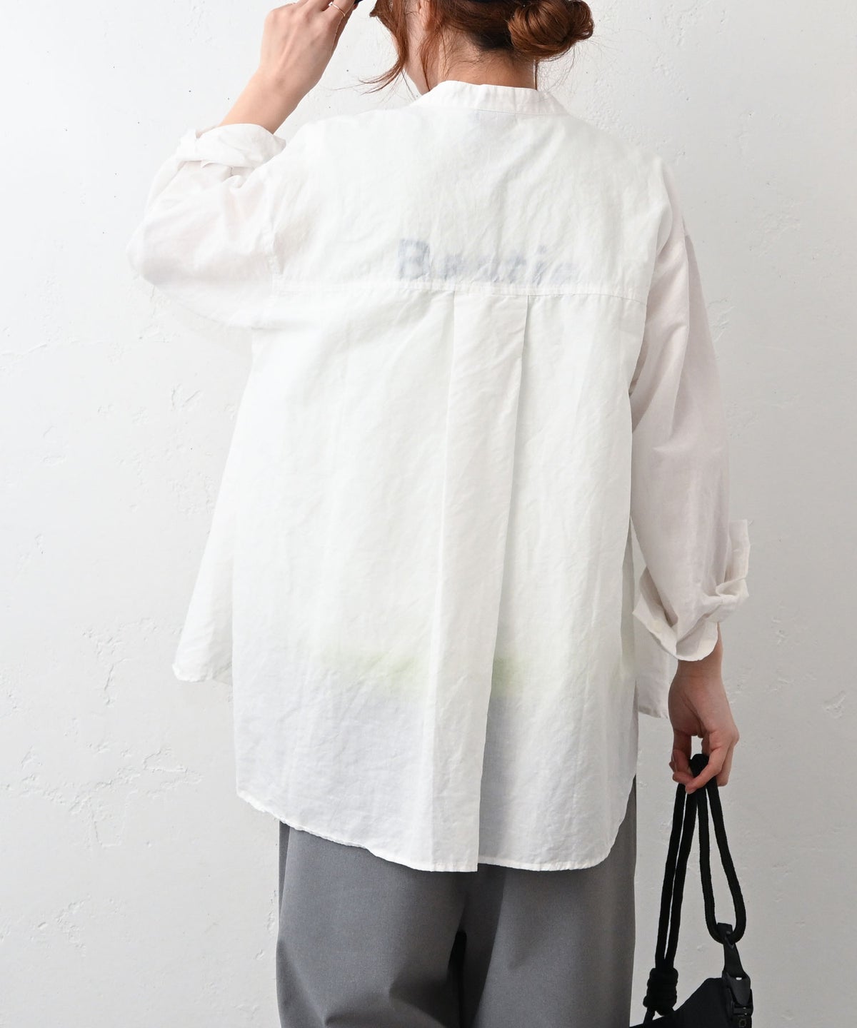 her.｜コットンリネンバンドカラーシャツ [[CE3SH260405]][C]