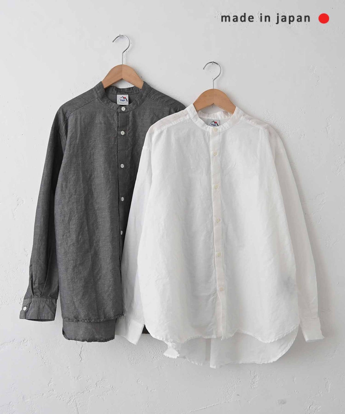 her.｜コットンリネンバンドカラーシャツ [[CE3SH260405]][C]