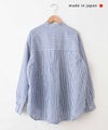 her.｜コットンリネンストライプバンドカラーシャツ [[CE3SH260405B]][C]