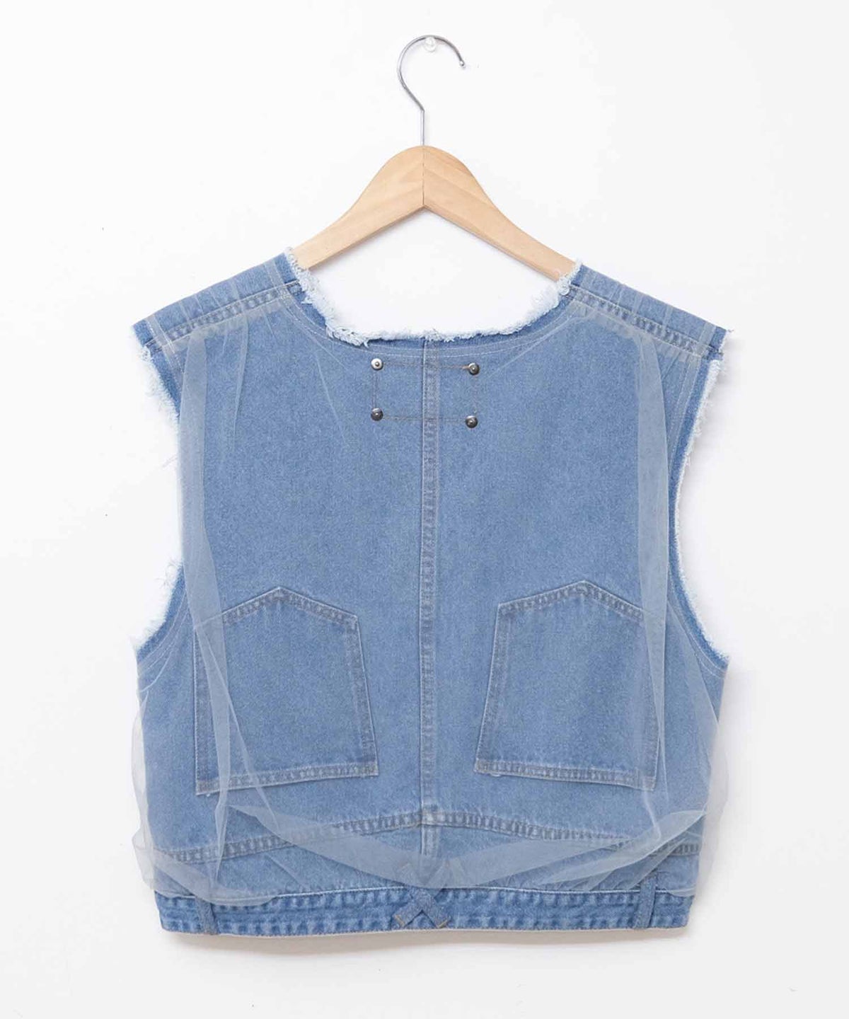 MICALLE MICALLE｜チュールドッキングデニムベスト [[MMB122VEA]][C]