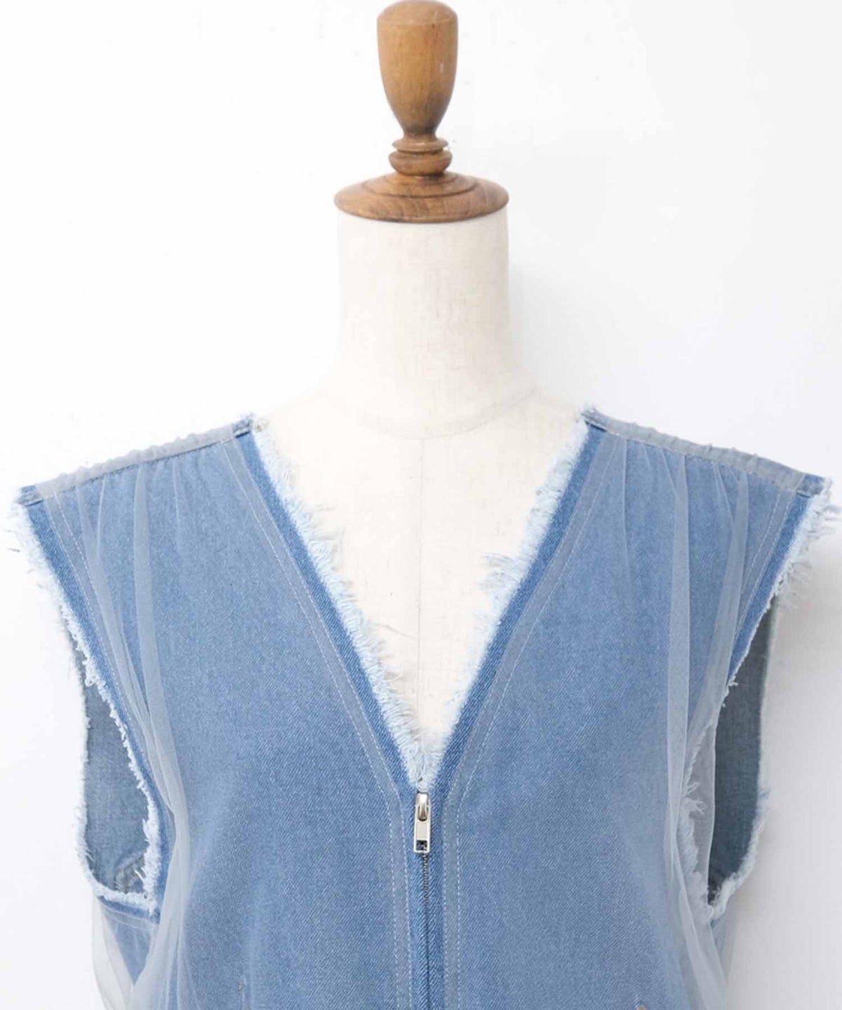 MICALLE MICALLE｜チュールドッキングデニムベスト [[MMB122VEA]][C]