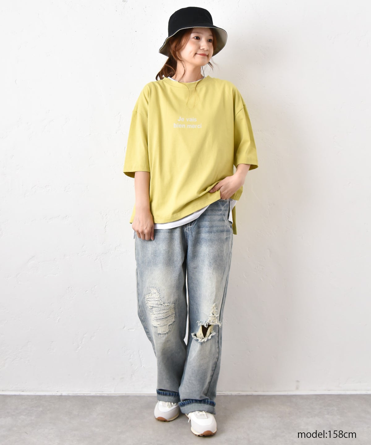and quarter｜裾スリット入りロゴTee [[131373F]][C]
