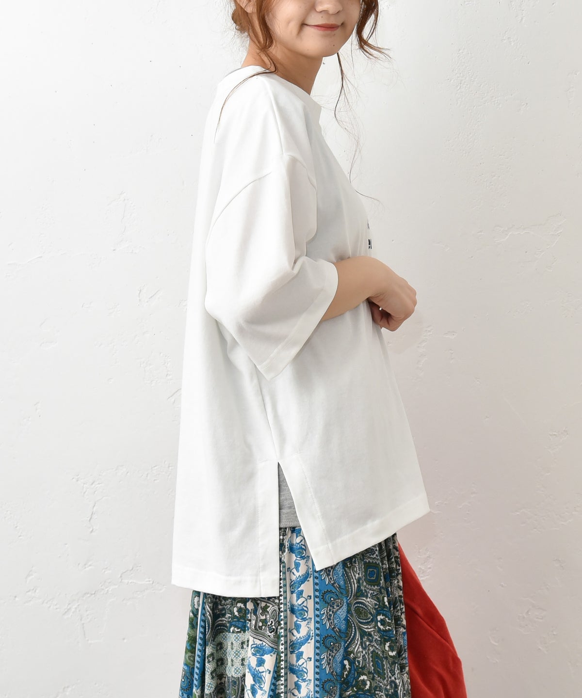 and quarter｜裾スリット入りロゴTee [[131373F]][C]