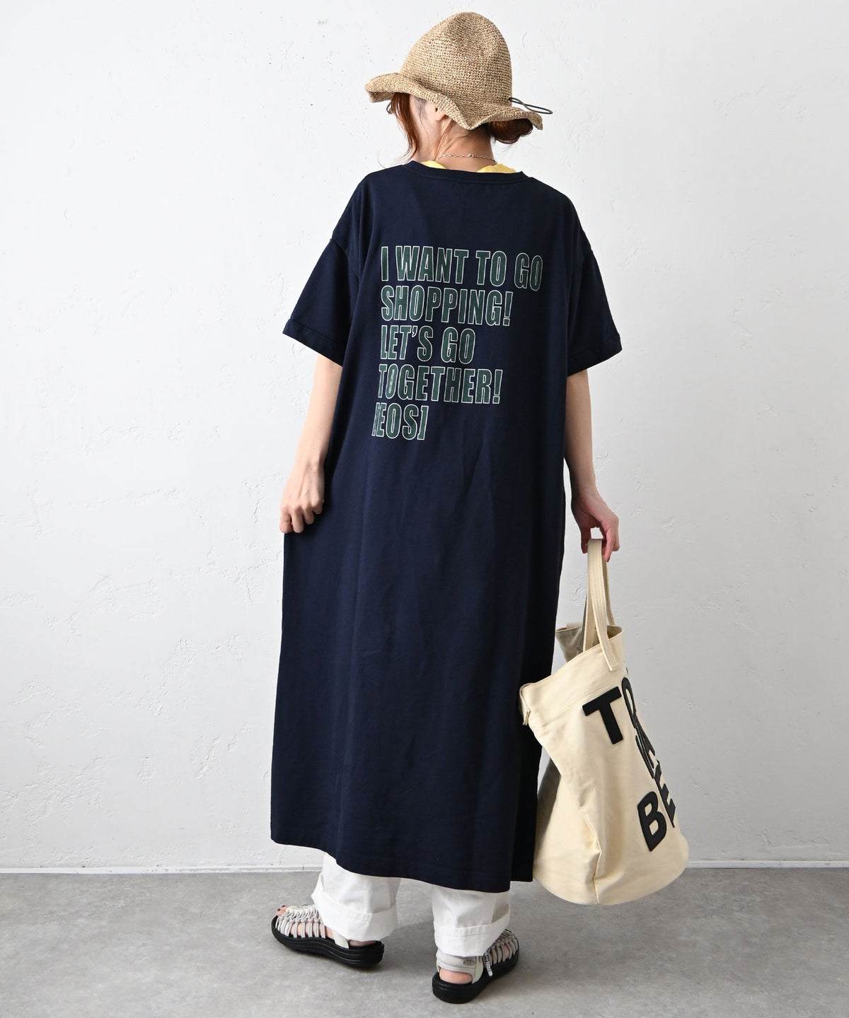 her.｜バックプリントミニ裏毛ワンピース [[131353H]][C]